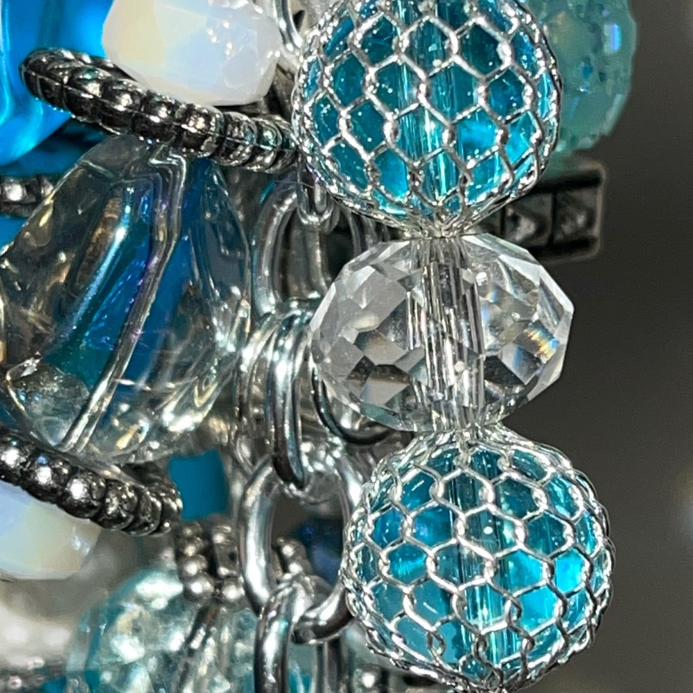 Original Handbag Charm 🦋 Butterflies Aqua Silver Backpack Jewelry Bag Bling - Picture 5 of 15